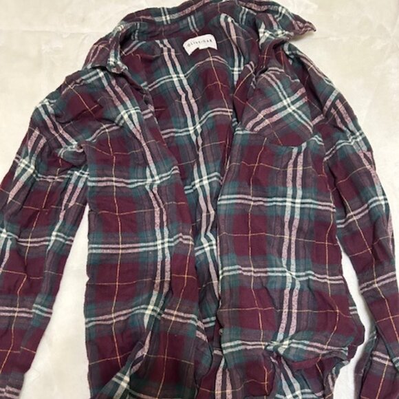 Maroon and Green Long Sleeve Button Up - Picture 1 of 1
